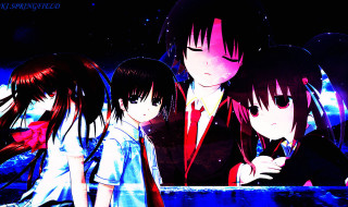 Anime girls dark room stars - star free wallpaper