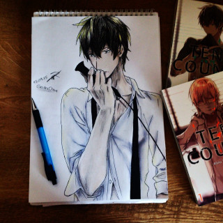 Man microphone notebook pen table - conroy maddox free wallpaper