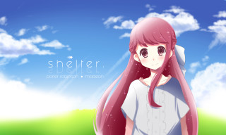 Girl pink hair field sky - buckminster fuller free wallpaper