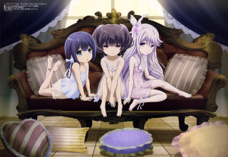 Anime girls couch room window - the floor and a rug free wallpaper for desktop