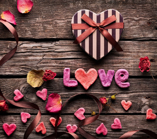 Heart box bow ribbons flowers - romanticism free wallpaper for tablet