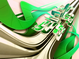 Green white abstract curved design - abstract design free wallpaper