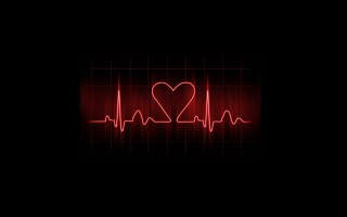 Heartbeat red line love crossstitch - analytical free wallpaper