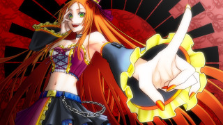 Woman red hair bird costume - her finger free wallpaper for desktop