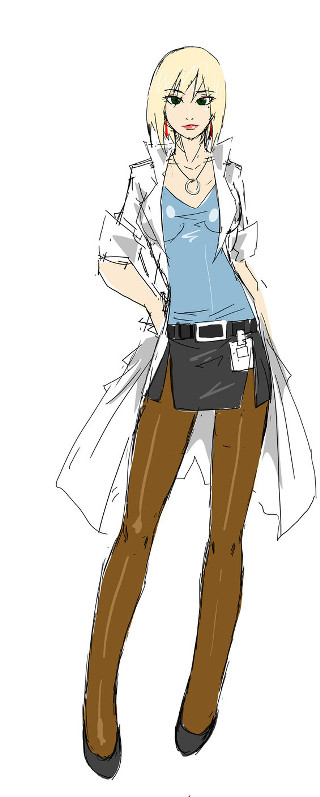 Woman blue shirt brown pants - her shoulder free wallpaper for mobile