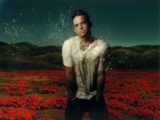 Man field red flowers water - david lachapelle free wallpaper for desktop