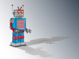 Robot red light blue body - a blue body free wallpaper