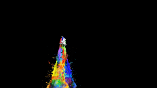 Colorful christmas tree black background - technicolor free wallpaper