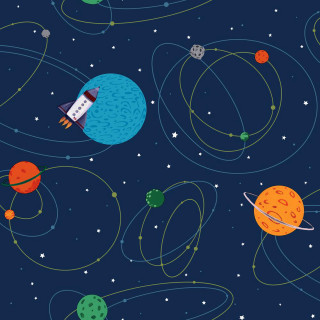 Space rocket planet star night - free space wallpaper for tablet