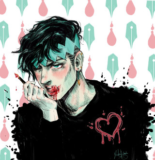 Man cigarette blood heart sleeve - free aesthetic wallpaper for tablet