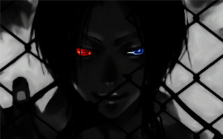 Woman red eyes fence gothic - symmetrical eye free wallpaper