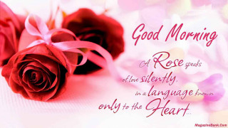 Roses on table with message - good morning free wallpaper