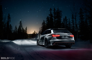 Car driving snowy road night - the headlight free wallpaper for desktop