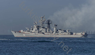 Large ship ocean smoke billowing - stack free wallpaper