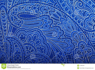 Blue paisley pattern white blue - kinetic pointillism free wallpaper