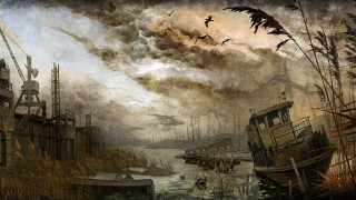 Boat harbor birds flying cloudy - ben templesmith free wallpaper for desktop