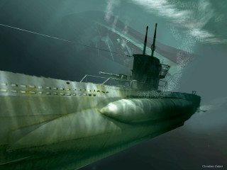 Submarine water flag ship background - a ship in the background free wallpaper