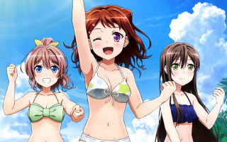 Three girls bikinis grass hand - three girl free wallpaper