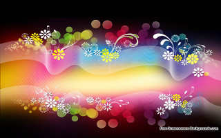 Colorful background flowers swirls side - flower and swirls free wallpaper