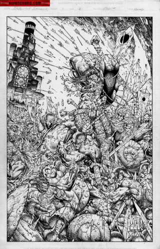 Comic book characters alien attacking - giant free wallpaper for mobile