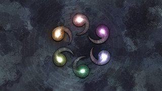 Group lights black surface blue - a white circle free wallpaper for desktop