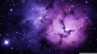 Purple blue star cluster sky - free stars wallpaper for desktop