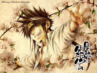 Man sword flowers asian characters - asian character free wallpaper for desktop