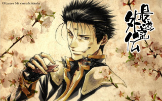 Man bowtie wine cherryblossom manga - a glass of wine free wallpaper