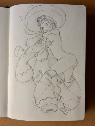 Girl cowboy hat boots drawing - a pencil sketch free wallpaper