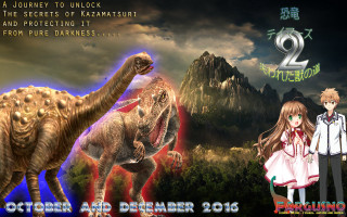 Couple dinosaur mountain range sign - primitivism free wallpaper