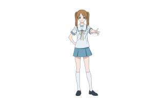 Girl school uniform pointing finger - her mouth free wallpaper