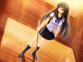 Girl skirt boots cane room - a short skirt free wallpaper
