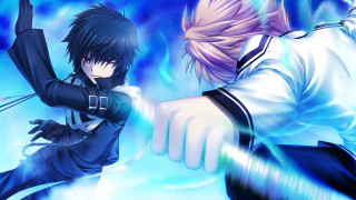 Anime fight blue sky white - a blue sky behind them free wallpaper
