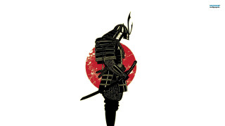 Samurai redsun sword helmet warrior - a red sun free wallpaper