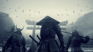 Armor rain swords people birds - overhead free wallpaper