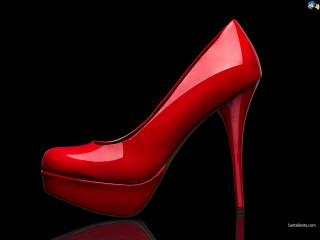 Red high heeled shoe black - shoe free wallpaper for desktop