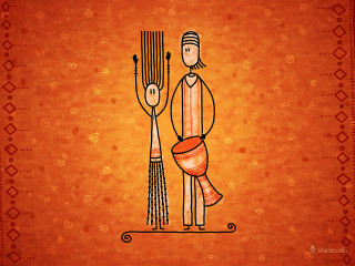 Man woman pole hat pattern - a pattern free wallpaper for desktop