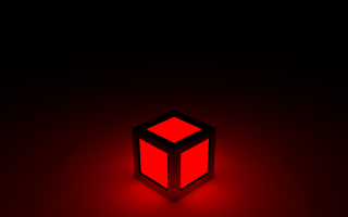 Red cube black background red - 3 d free wallpaper