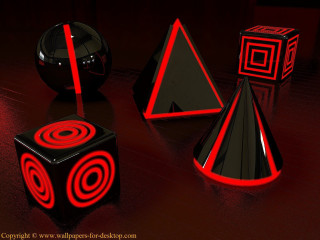 Black red objects table red - ray free wallpaper