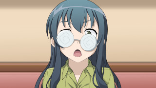 Bluehair surprised girl glasses collared - her tongue free wallpaper