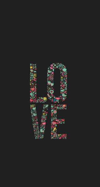 Love flowers black background image - letterism free wallpaper for mobile