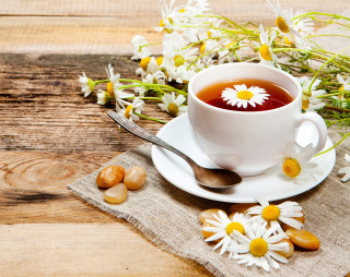Cup tea spoon flowers table - a cup of tea free wallpaper