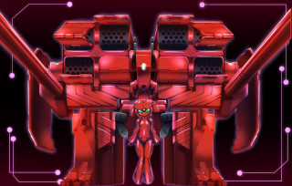 Red robot large gun red - a grid pattern free wallpaper for desktop