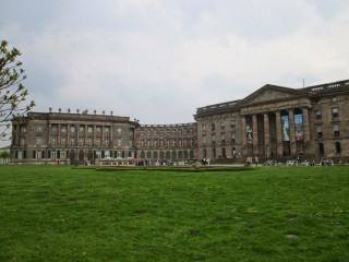 Neoclassical castle tree grassy lawn - arthur quartley free wallpaper