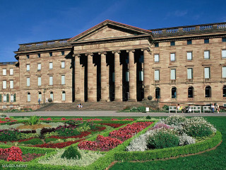 Large building clock tower garden 2 - architecture free wallpaper for desktop