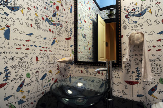 Bathroom sink mirror pattern towel - a towel free wallpaper