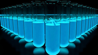 Blue tubes liquid black background - liquid free wallpaper