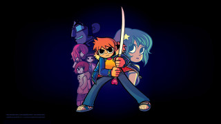 Cartoon character sword background dark 2 - a blue light free wallpaper for desktop