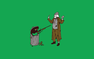 Man throwing garbage trash green - banksy free wallpaper