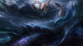 Dragon attack wave ocean full - in the ocean free wallpaper